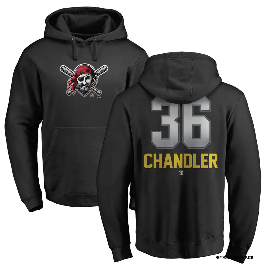 Men's Bubba Chandler Pittsburgh Pirates Black Midnight Mascot Pullover Hoodie -