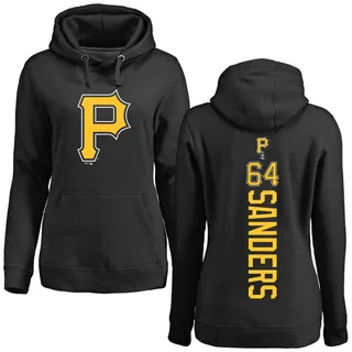 Women's Cam Sanders Pittsburgh Pirates Black Backer Pullover Hoodie