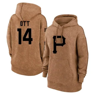 Women's Ed Ott Pittsburgh Pirates Brown 2023 Salute to Service Pullover Hoodie