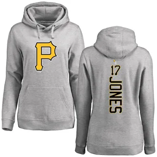 Women's Jared Jones Pittsburgh Pirates Ash Backer Pullover Hoodie