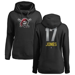 Women's Jared Jones Pittsburgh Pirates Black Midnight Mascot Pullover Hoodie -