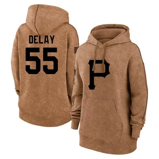 Women's Jason Delay Pittsburgh Pirates Brown 2023 Salute to Service Pullover Hoodie