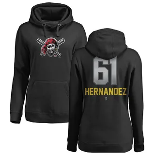 Women's Jose Hernandez Pittsburgh Pirates Black Midnight Mascot Pullover Hoodie -