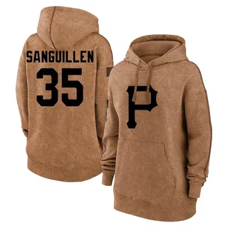 Women's Manny Sanguillen Pittsburgh Pirates Brown 2023 Salute to Service Pullover Hoodie