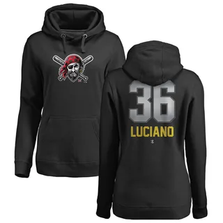Women's Marco Luciano Pittsburgh Pirates Black Midnight Mascot Pullover Hoodie -