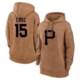 Women's Oneil Cruz Pittsburgh Pirates Brown 2023 Salute to Service Pullover Hoodie
