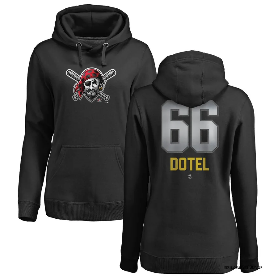 Women's Wilber Dotel Pittsburgh Pirates Black Midnight Mascot Pullover Hoodie -